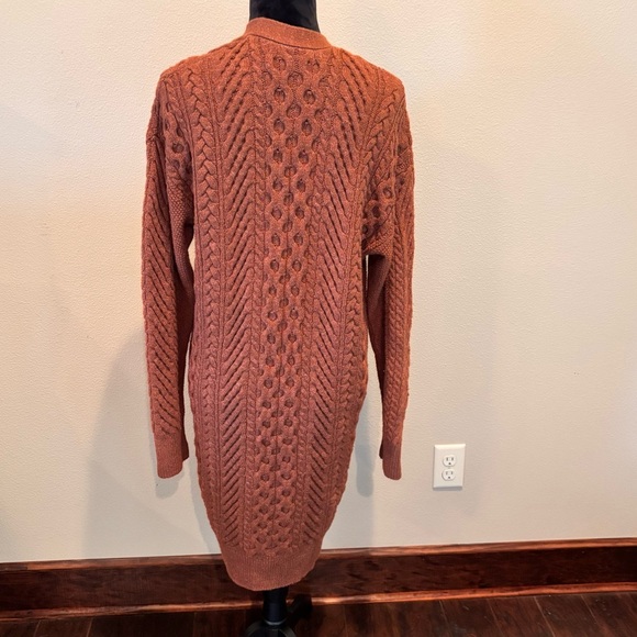 Nili Lotan x Target Open Front Cable Knit Cardigan Rusty Orange, Small - Picture 7 of 14